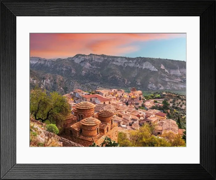 Framed Print : Stilo, Italy with the Byzantine Church at dusk Framed Print : Stilo, Italy with the Byzantine Church at dusk