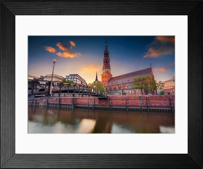 Framed Print : Hamburg, Germany. Cityscape image of Hamburg, Speicherstadt during sunset Framed Print : Hamburg, Germany. Cityscape image of Hamburg, Speicherstadt during sunset