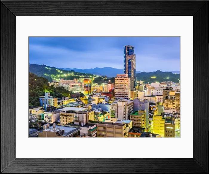 Framed Print : Keelung City, Taiwan skyline at twilight Framed Print : Keelung City, Taiwan skyline at twilight