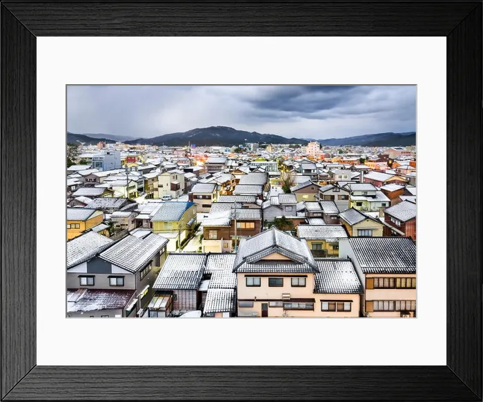 Framed Print : Wajima, Ishikawa, Japan town skyline Framed Print : Wajima, Ishikawa, Japan town skyline