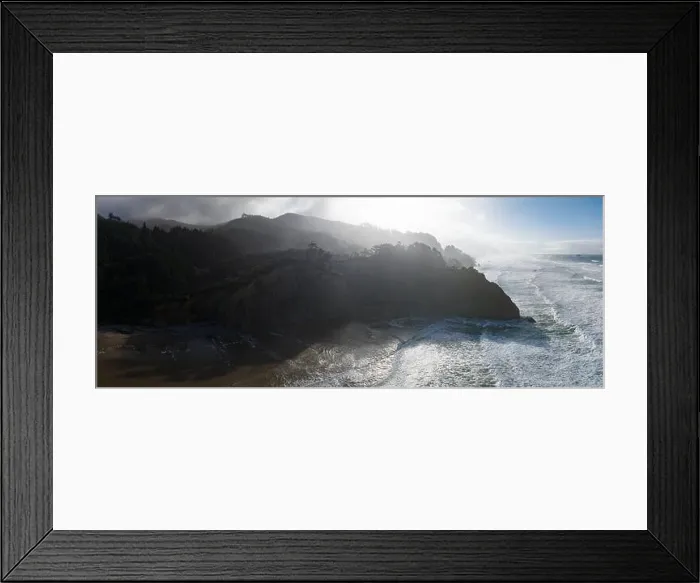 Framed Print : The cold Pacific Ocean washes against the rugged coastline of northern Oregon. This Pacific Northwest is known for its spectacular outdoor scenery Framed Print : The cold Pacific Ocean washes against the rugged coastline of northern Oregon. This Pacific Northwest is known for its spectacular outdoor scenery