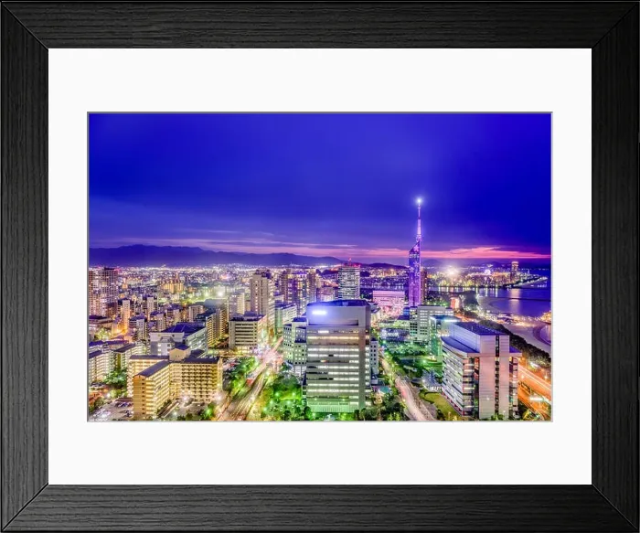 Framed Print : Fukuoka, Japan downtown city skyline Framed Print : Fukuoka, Japan downtown city skyline