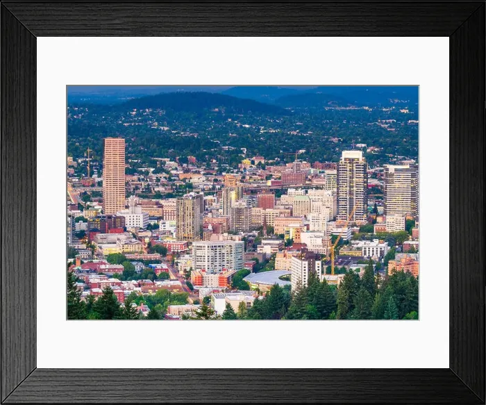 Framed Print : Portland, Oregon, USA downtown cityscape at twilight Framed Print : Portland, Oregon, USA downtown cityscape at twilight