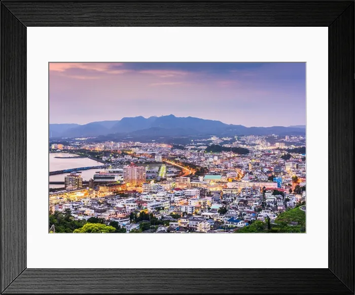 Framed Print : Nago, Okinawa, Japan downtown skyline Framed Print : Nago, Okinawa, Japan downtown skyline
