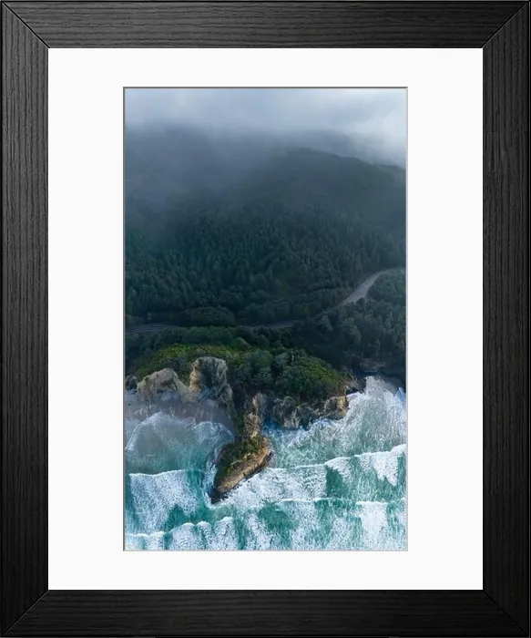 Framed Print : The cold Pacific Ocean washes against the rugged coastline of northern Oregon. This Pacific Northwest is known for its spectacular outdoor scenery Framed Print : The cold Pacific Ocean washes against the rugged coastline of northern Oregon. This Pacific Northwest is known for its spectacular outdoor scenery