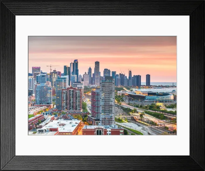 Framed Print : Chicago, Illinois, USA skyline on Lake Michigan at dawn Framed Print : Chicago, Illinois, USA skyline on Lake Michigan at dawn