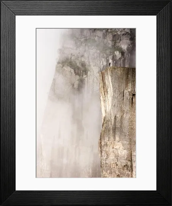 Framed Print : Misty morning on Preikestolen (pulpit-rock) - famous tourist attraction in the municipality of Forsand in Rogaland county, Norway Framed Print : Misty morning on Preikestolen (pulpit-rock) - famous tourist attraction in the municipality of Forsand in Rogaland county, Norway