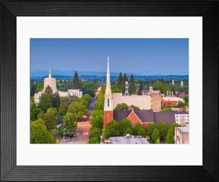 Framed Print : Salem, Oregon, USA downtown city skyline at dusk Framed Print : Salem, Oregon, USA downtown city skyline at dusk