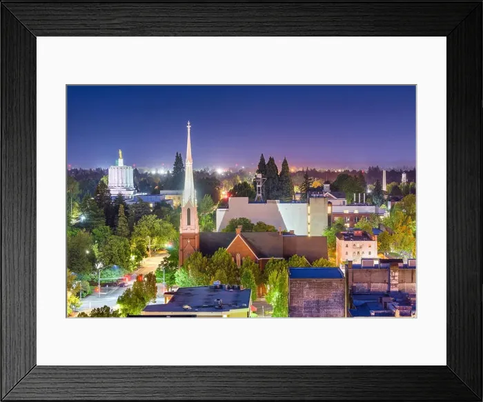Framed Print : Salem, Oregon, USA downtown city skyline at dusk Framed Print : Salem, Oregon, USA downtown city skyline at dusk
