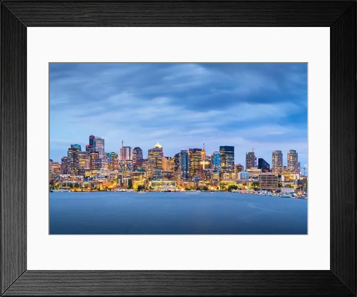 Framed Print : Seattle, Washington, USA skyline on Lake Union at dusk Framed Print : Seattle, Washington, USA skyline on Lake Union at dusk