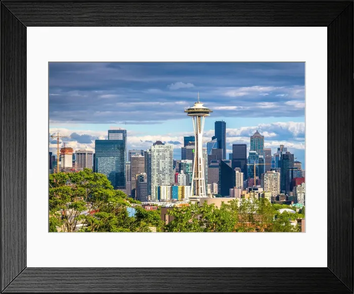 Framed Print : Seattle, Washington, USA downtown skyline Framed Print : Seattle, Washington, USA downtown skyline