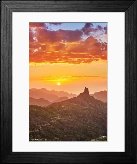 Framed Print : Gran Canaria - sunset at Roque Bentayga Mountain, Spain Framed Print : Gran Canaria - sunset at Roque Bentayga Mountain, Spain