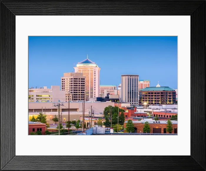 Framed Print : Montgomery, Alabama, USA downtown skyline at dusk Framed Print : Montgomery, Alabama, USA downtown skyline at dusk