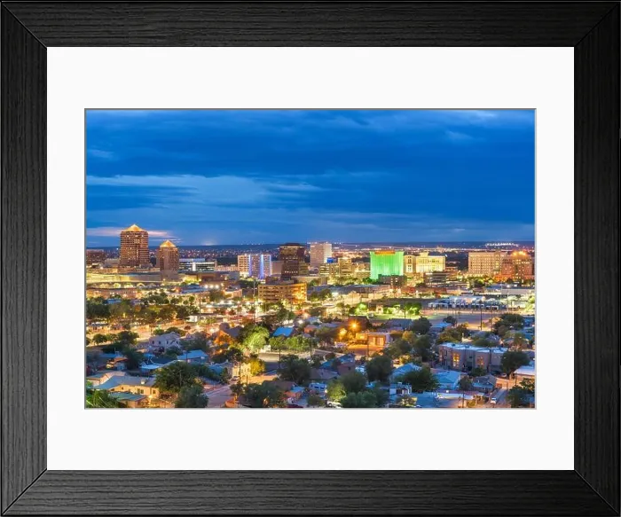 Framed Print : Albuquerque, New Mexico, USA downtown cityscape at twilight Framed Print : Albuquerque, New Mexico, USA downtown cityscape at twilight