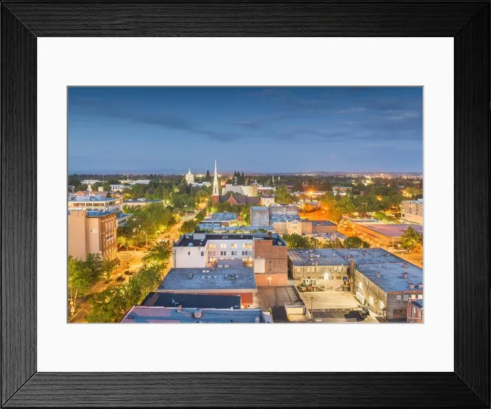 Framed Print : Salem, Oregon, USA downtown city skyline at dusk Framed Print : Salem, Oregon, USA downtown city skyline at dusk