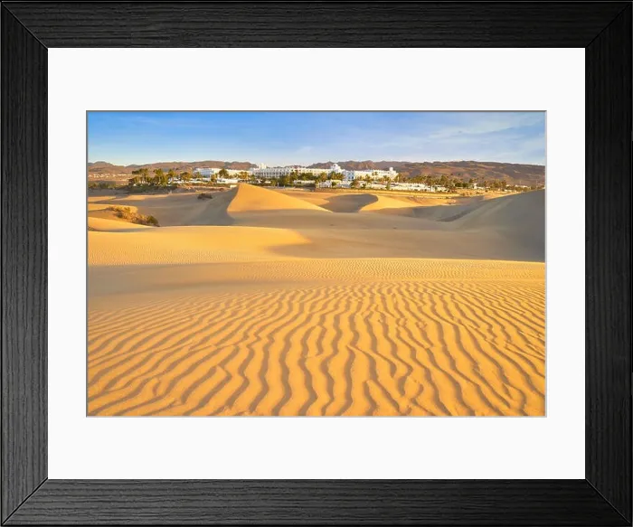 Framed Print : Sand landscape of Maspalomas National Park, Canary Islands, Gran Canaria, Spain Framed Print : Sand landscape of Maspalomas National Park, Canary Islands, Gran Canaria, Spain