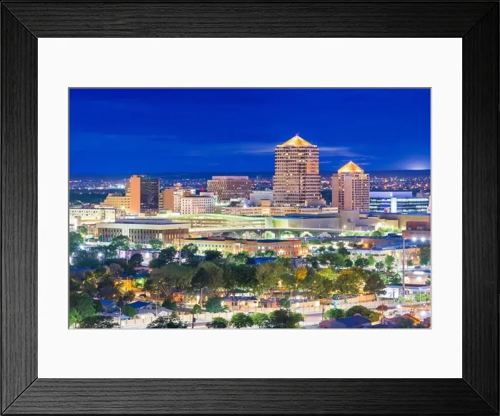 Framed Print : Albuquerque, New Mexico, USA downtown cityscape at twilight Framed Print : Albuquerque, New Mexico, USA downtown cityscape at twilight