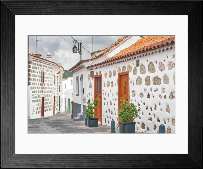 Framed Print : Tejeda - traditional houses with white walls, Gran Canaria, Spain Framed Print : Tejeda - traditional houses with white walls, Gran Canaria, Spain