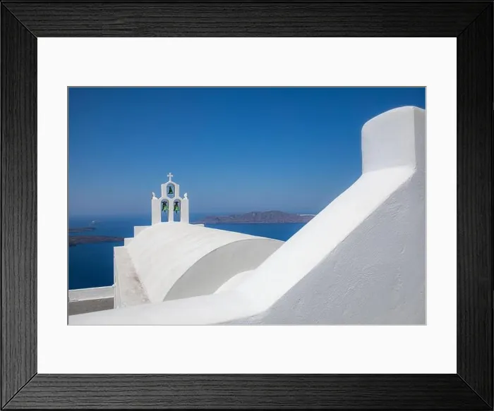 Framed Print : White wash staircases on Santorini Island, Greece. The view toward Caldera sea view idyllic travel landscape Framed Print : White wash staircases on Santorini Island, Greece. The view toward Caldera sea view idyllic travel landscape
