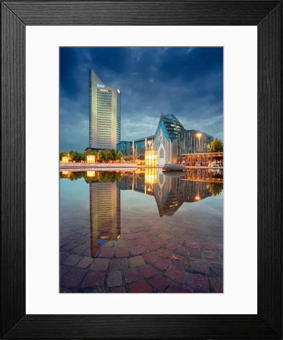 Framed Print : Leipzig, Germany. Cityscape image of Leipzig downtown during twilight blue hour Framed Print : Leipzig, Germany. Cityscape image of Leipzig downtown during twilight blue hour