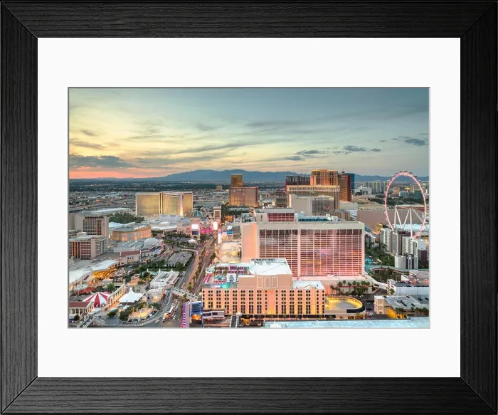 Framed Print : Las Vegas, Nevada, USA cityscape on the strip in the evening Framed Print : Las Vegas, Nevada, USA cityscape on the strip in the evening