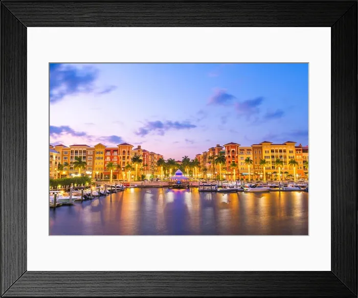 Framed Print : Naples, Florida, USA downtown skyline at dusk Framed Print : Naples, Florida, USA downtown skyline at dusk