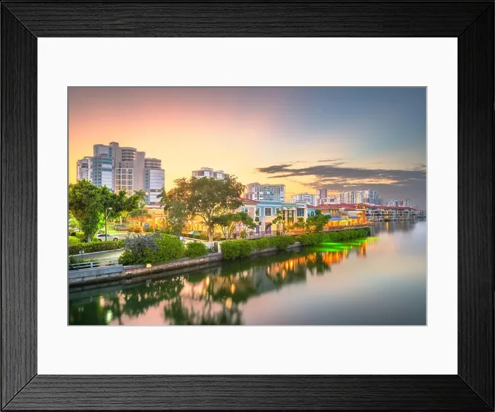 Framed Print : Naples, Florida, USA downtown skyline at dusk Framed Print : Naples, Florida, USA downtown skyline at dusk