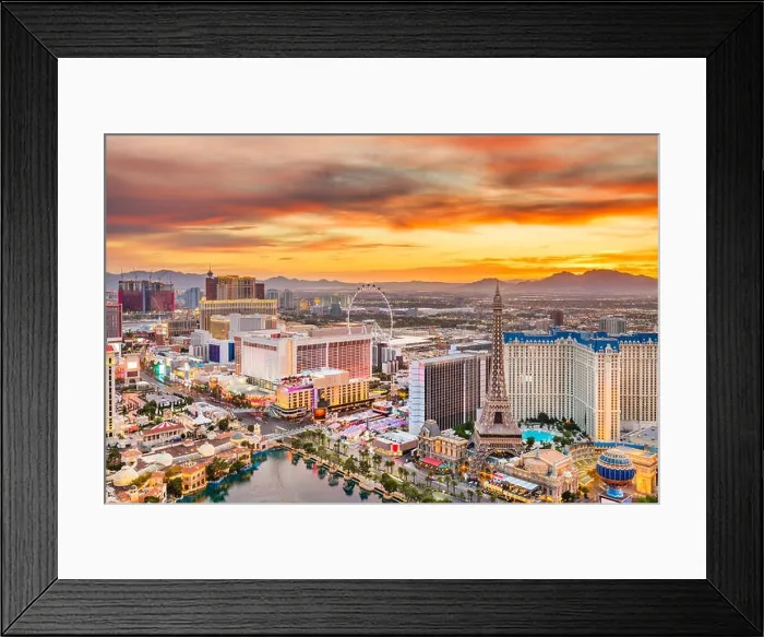 Framed Print : Las Vegas, Nevada, USA skyline over the strip at dusk Framed Print : Las Vegas, Nevada, USA skyline over the strip at dusk