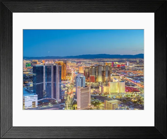 Framed Print : Las Vegas, Nevada, USA skyline over the strip at dusk Framed Print : Las Vegas, Nevada, USA skyline over the strip at dusk
