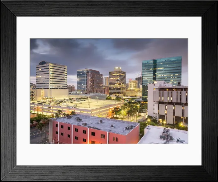 Framed Print : Ft. Lauderdale, Florida, USA downtown cityscape at dusk Framed Print : Ft. Lauderdale, Florida, USA downtown cityscape at dusk