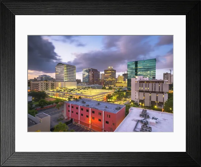 Framed Print : Ft. Lauderdale, Florida, USA downtown cityscape at dusk Framed Print : Ft. Lauderdale, Florida, USA downtown cityscape at dusk