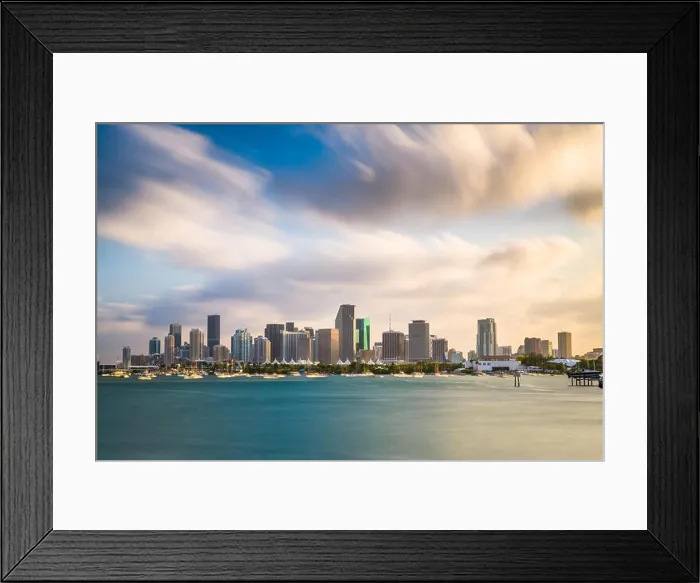 Framed Print : Miami, Florida, USA downtown skyline on Biscayne Bay in the afternoon Framed Print : Miami, Florida, USA downtown skyline on Biscayne Bay in the afternoon