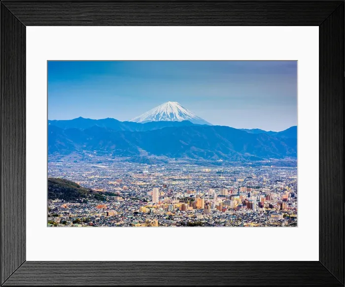 Framed Print : Kofu, Japan skyline with Mt. Fuji Framed Print : Kofu, Japan skyline with Mt. Fuji
