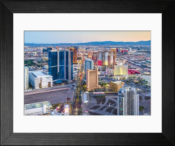 Framed Print : Las Vegas, Nevada, USA skyline over the strip at dusk Framed Print : Las Vegas, Nevada, USA skyline over the strip at dusk