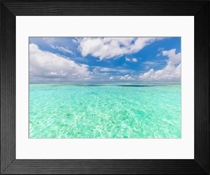 Framed Print : Perfect sky and water of ocean. Tropical sea under the blue sky Framed Print : Perfect sky and water of ocean. Tropical sea under the blue sky