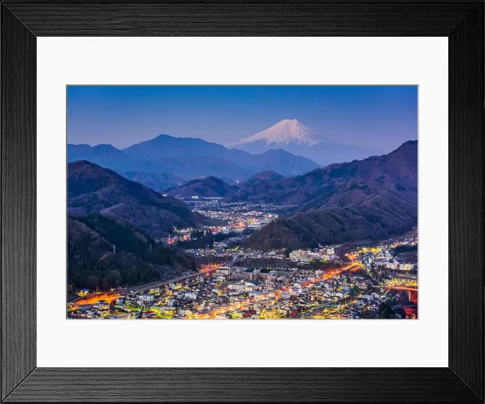 Framed Print : Otsuki, Japan Skyline with Mt. Fuji Framed Print : Otsuki, Japan Skyline with Mt. Fuji