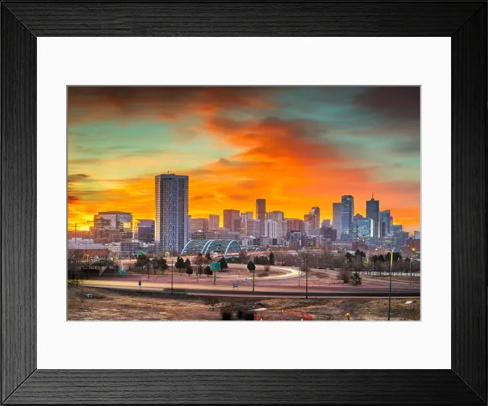 Framed Print : Denver, Colorado, USA downtown city skyline at dawn Framed Print : Denver, Colorado, USA downtown city skyline at dawn