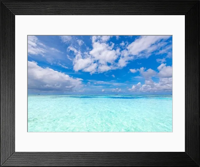 Framed Print : Perfect sky and water of ocean. Tropical sea under the blue sky Framed Print : Perfect sky and water of ocean. Tropical sea under the blue sky