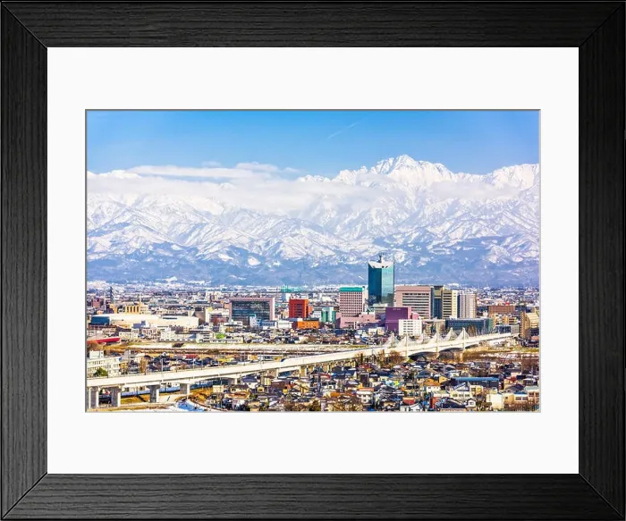 Framed Print : Toyama, Japan Skyline Framed Print : Toyama, Japan Skyline