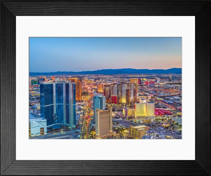 Framed Print : Las Vegas, Nevada, USA skyline over the strip at dusk Framed Print : Las Vegas, Nevada, USA skyline over the strip at dusk
