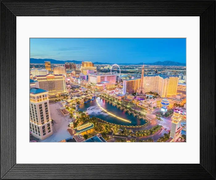 Framed Print : Las Vegas, Nevada, USA skyline over the strip at dusk Framed Print : Las Vegas, Nevada, USA skyline over the strip at dusk