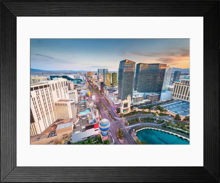 Framed Print : Las Vegas, Nevada, USA skyline over the strip at dusk Framed Print : Las Vegas, Nevada, USA skyline over the strip at dusk