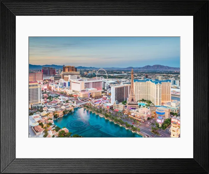 Framed Print : Las Vegas, Nevada, USA skyline over the strip at dusk Framed Print : Las Vegas, Nevada, USA skyline over the strip at dusk