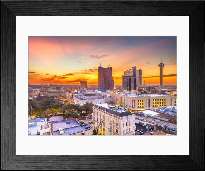 Framed Print : San Antonio, Texas, USA Skyline at dusk from above Framed Print : San Antonio, Texas, USA Skyline at dusk from above