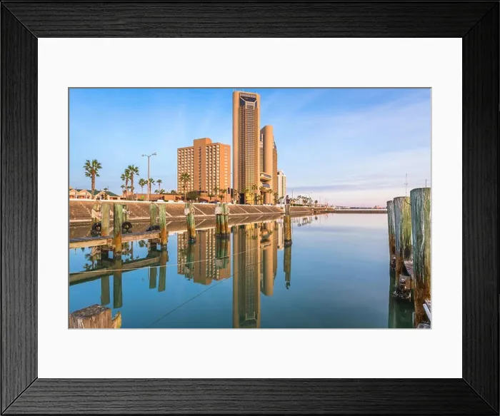 Framed Print : Corpus Christi, Texas, USA skyline on the bay in the day Framed Print : Corpus Christi, Texas, USA skyline on the bay in the day
