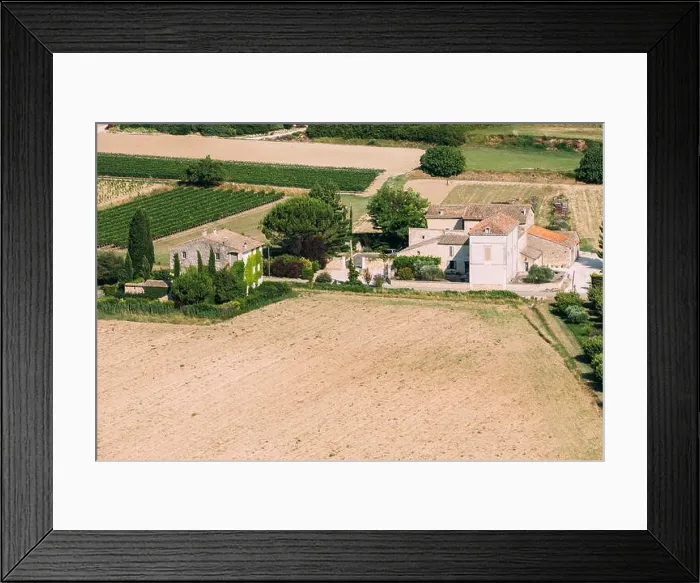 Framed Print : Farms Fields of the South of France. Sunny summer day. Agricultural rural landscape. Copy space Framed Print : Farms Fields of the South of France. Sunny summer day. Agricultural rural landscape. Copy space