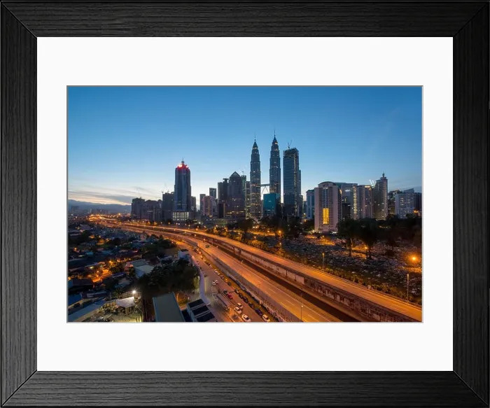 Framed Print : Kuala Lumpur skyline and skyscraper at night in Kuala Lumpur, Malaysia Framed Print : Kuala Lumpur skyline and skyscraper at night in Kuala Lumpur, Malaysia