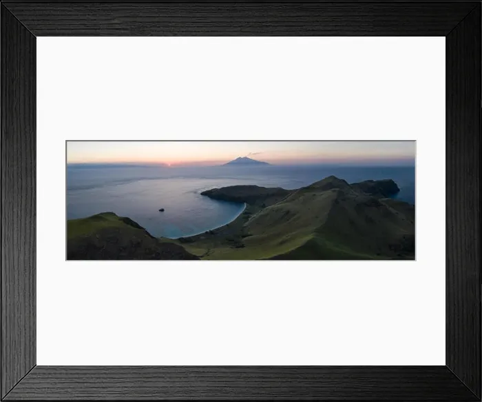 Framed Print : The setting sun silhouettes Sangeang Api, an active volcano located just outside Komodo National Park, Indonesia. This is part of the Ring of Fire Framed Print : The setting sun silhouettes Sangeang Api, an active volcano located just outside Komodo National Park, Indonesia. This is part of the Ring of Fire