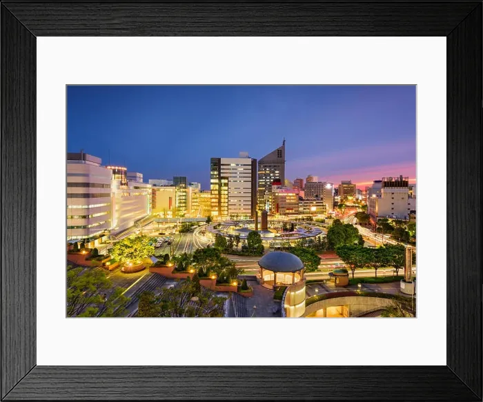 Framed Print : Hamamatsu, Japan city skyline at twilight Framed Print : Hamamatsu, Japan city skyline at twilight