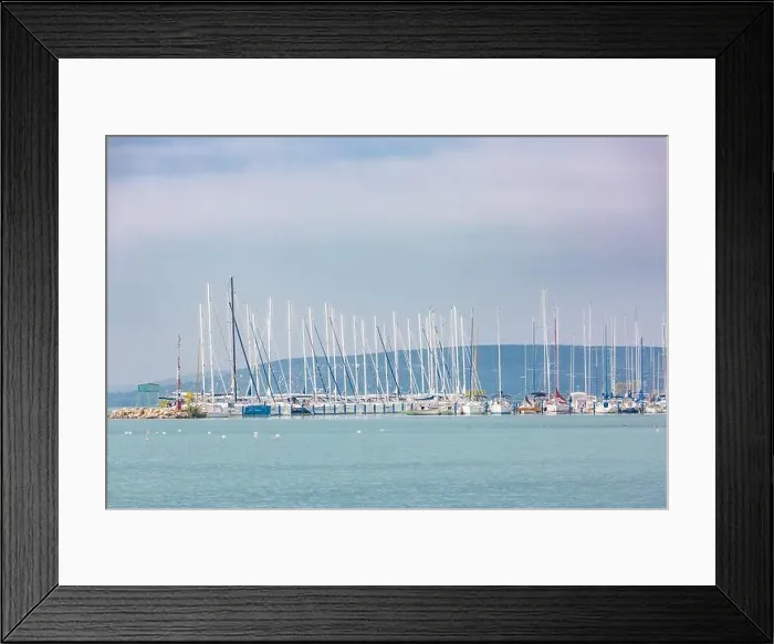 Framed Print : Yachts at sunset, lots of sailboat in harbor. White yachts on an anchor in harbor Framed Print : Yachts at sunset, lots of sailboat in harbor. White yachts on an anchor in harbor